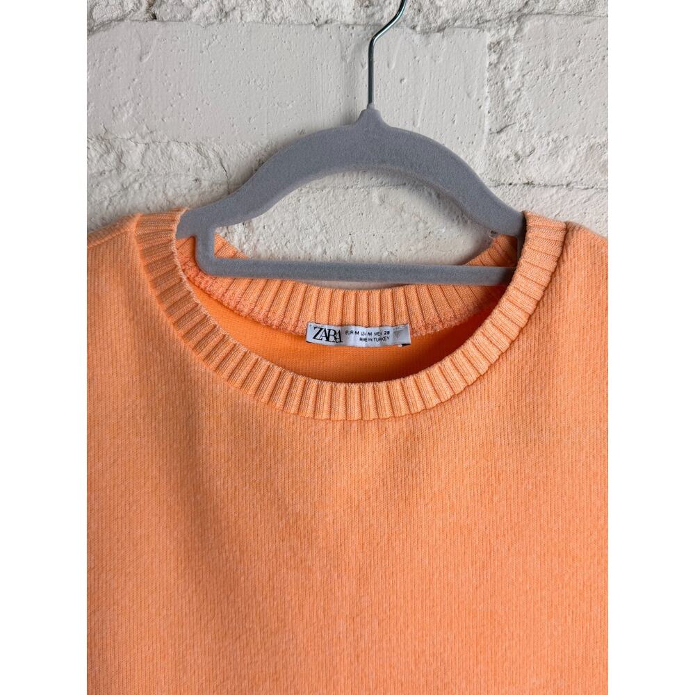 Zara Peach-Orange Short Sleeve Crop Top - Picture 3 of 7